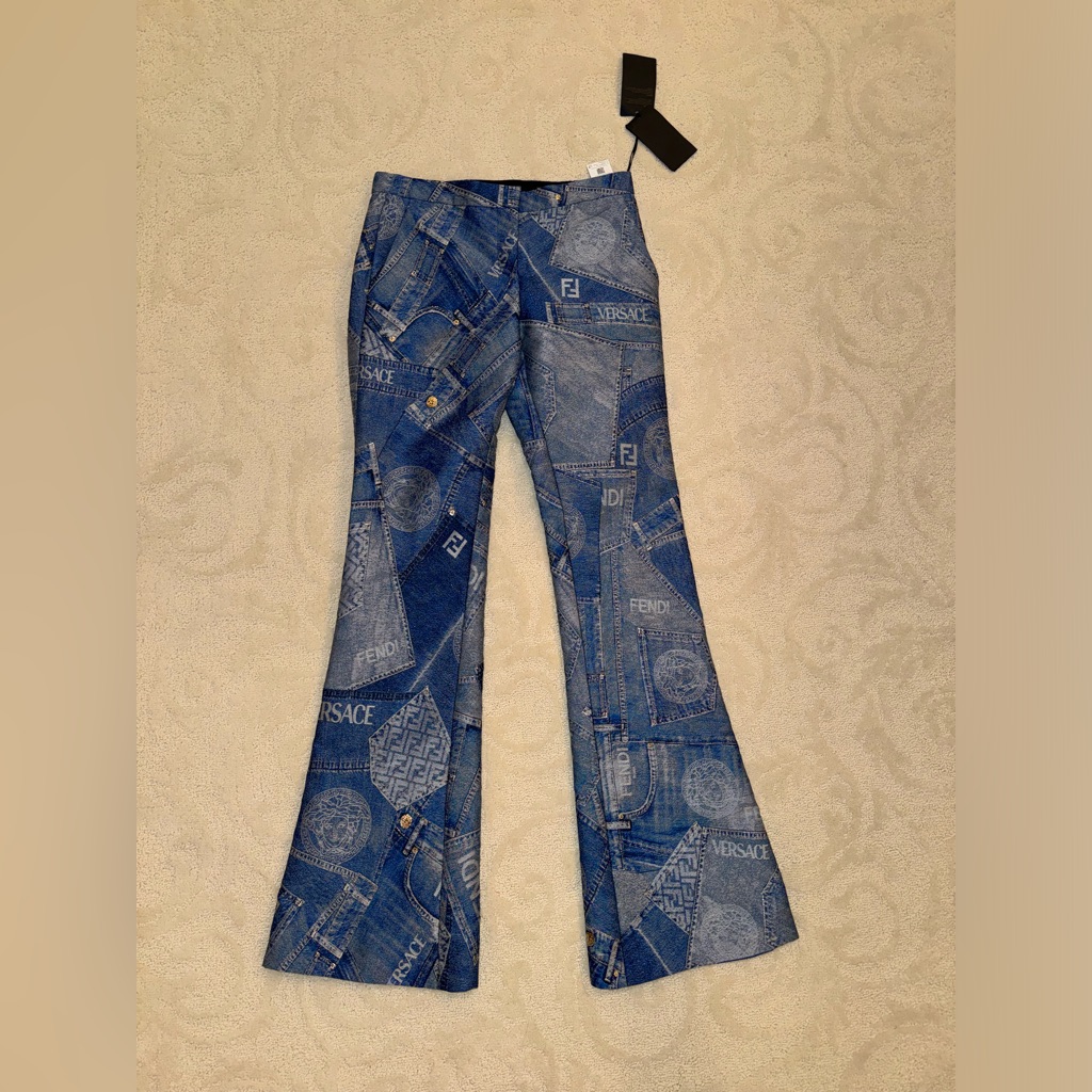 Fendace Patchwork Denim Pants